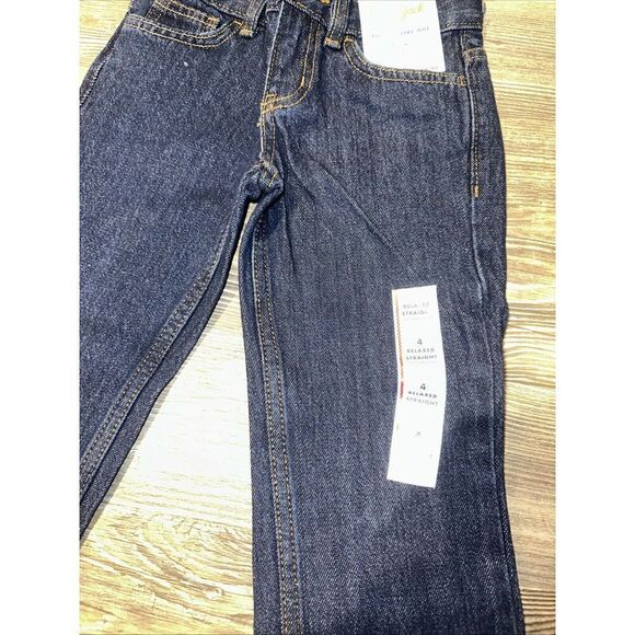 Cat & Jack Boys Relaxed Straight Fit Jeans Dark Wash Size 4. NWT. K - Picture 3 of 6